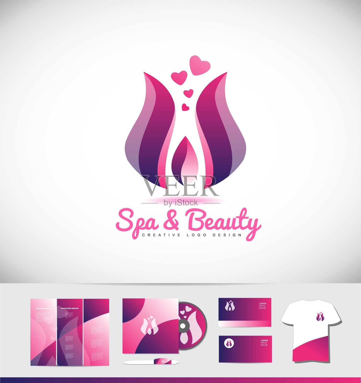 水疗莲花美容标志图标设计设计模板素材