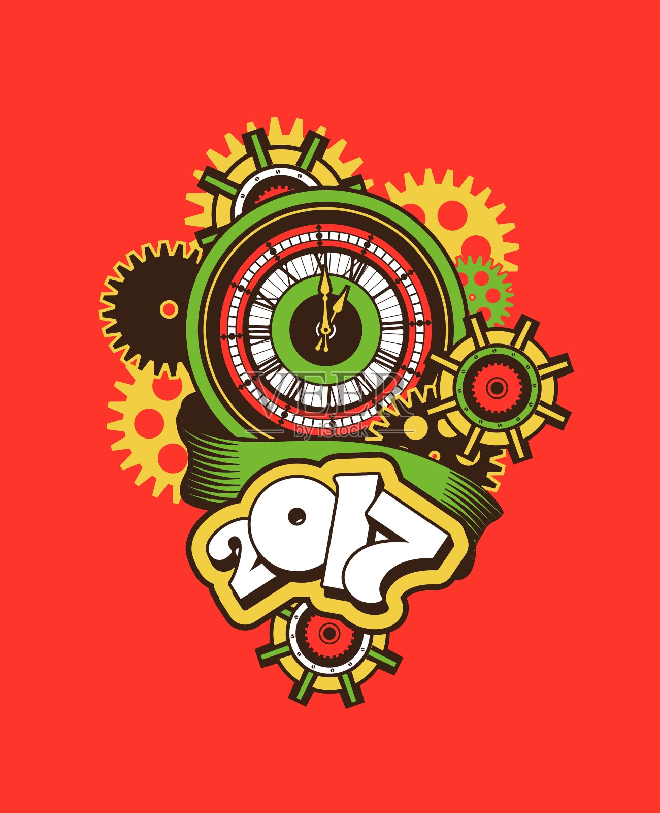 时间时钟机制插画图片素材