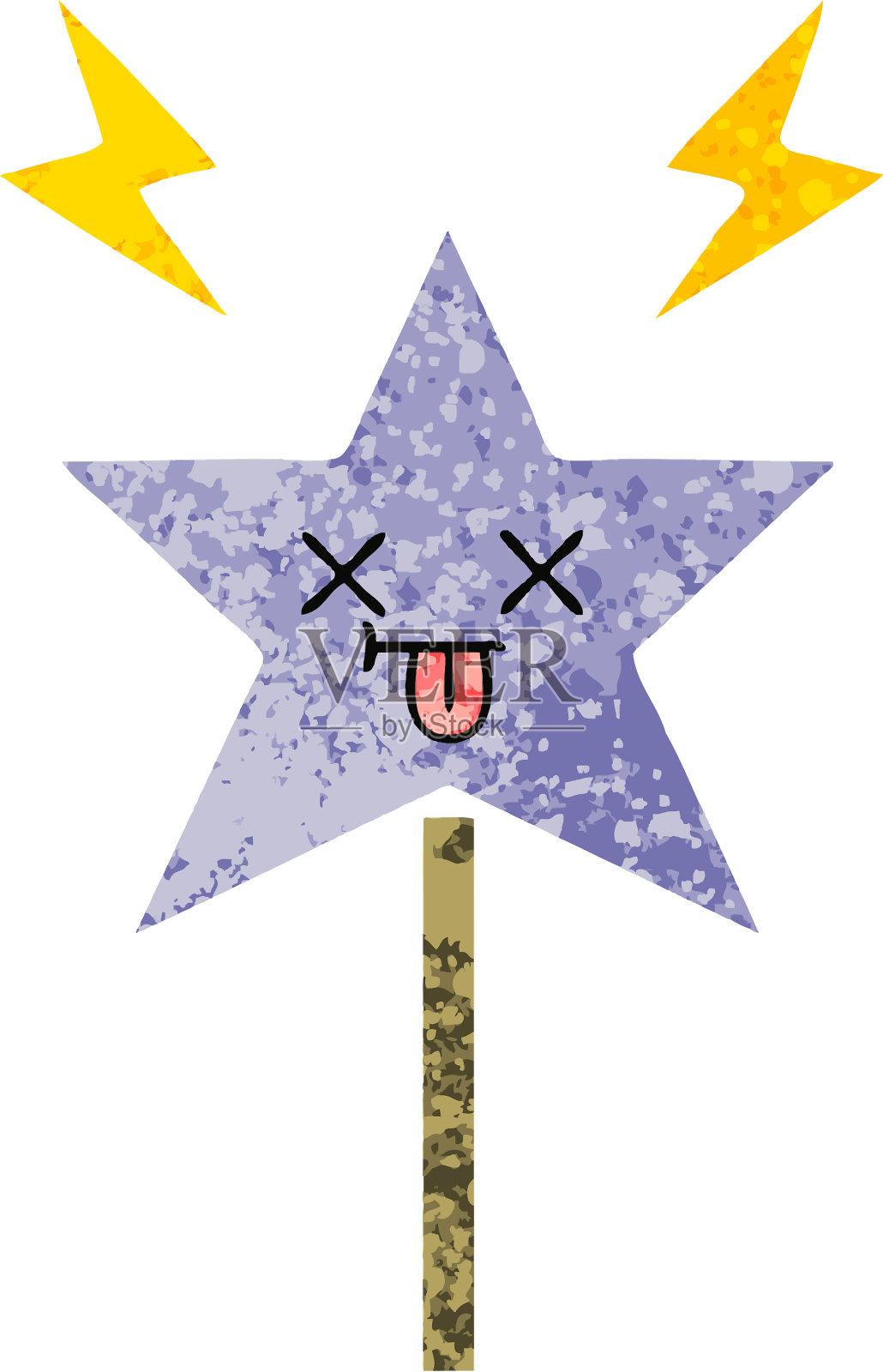 复古风格的卡通魔术棒设计元素图片