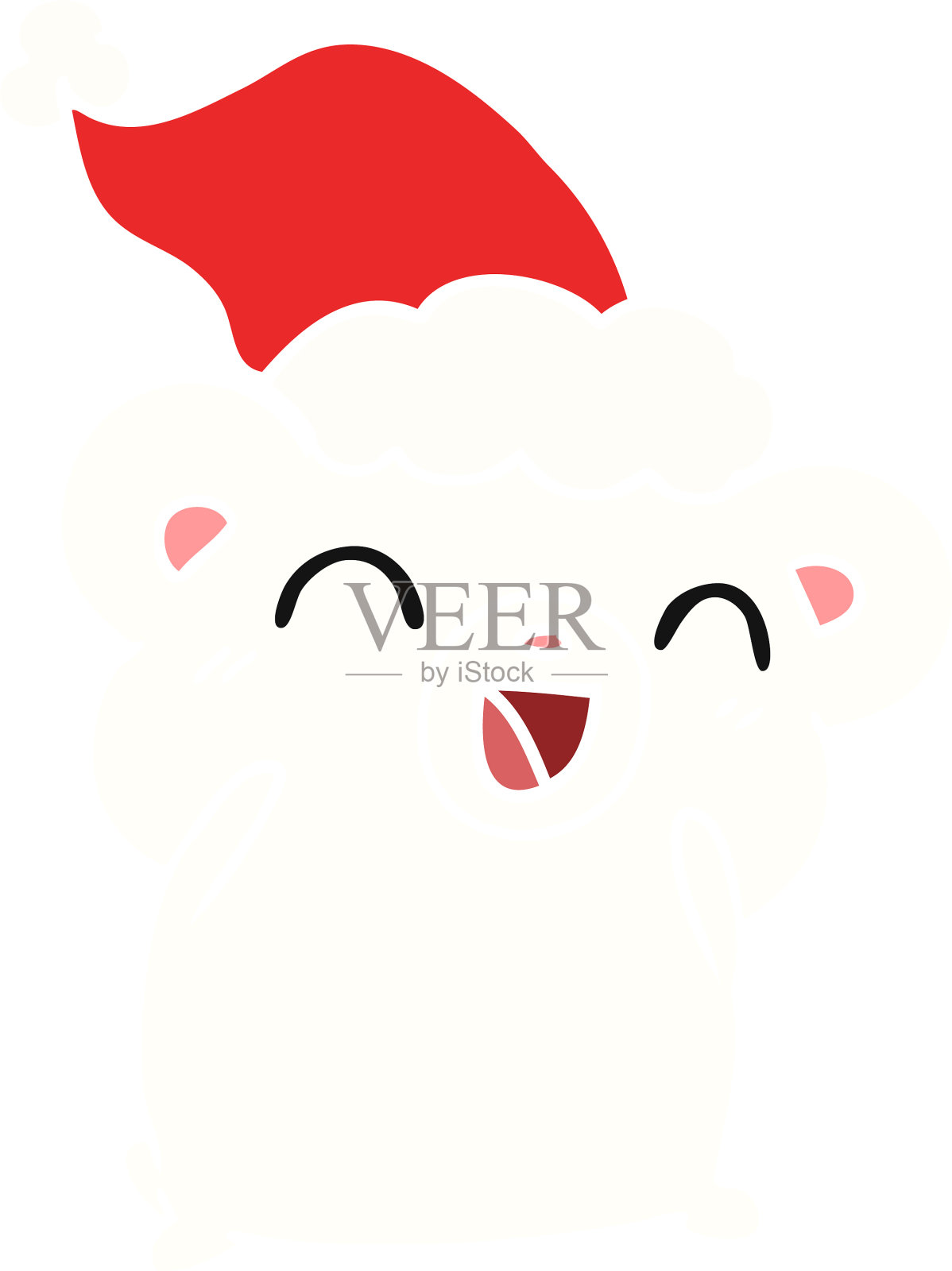 可爱的北极熊圣诞卡通插画图片素材