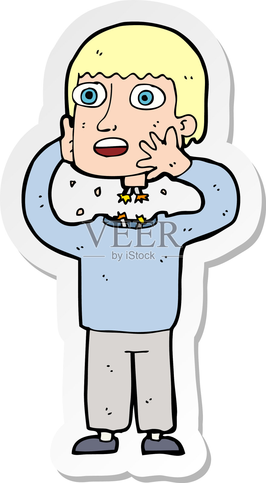 一个卡通秘密机器人的贴纸设计元素图片