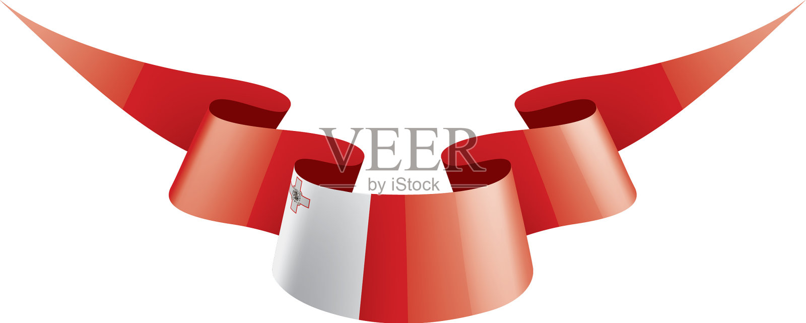 马耳他国旗上有白色设计元素图片