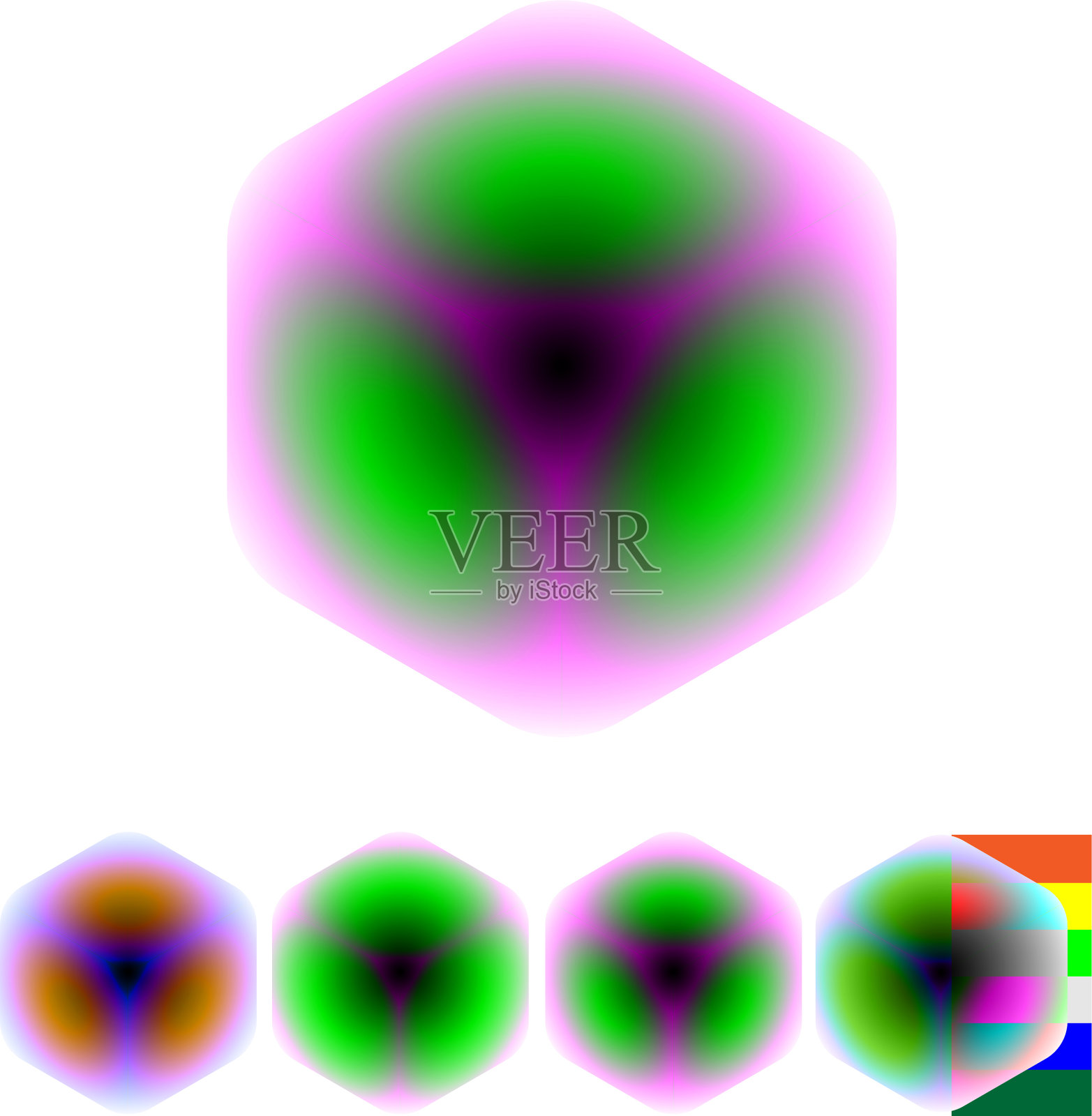 霓虹灯平滑多维数据集插画图片素材