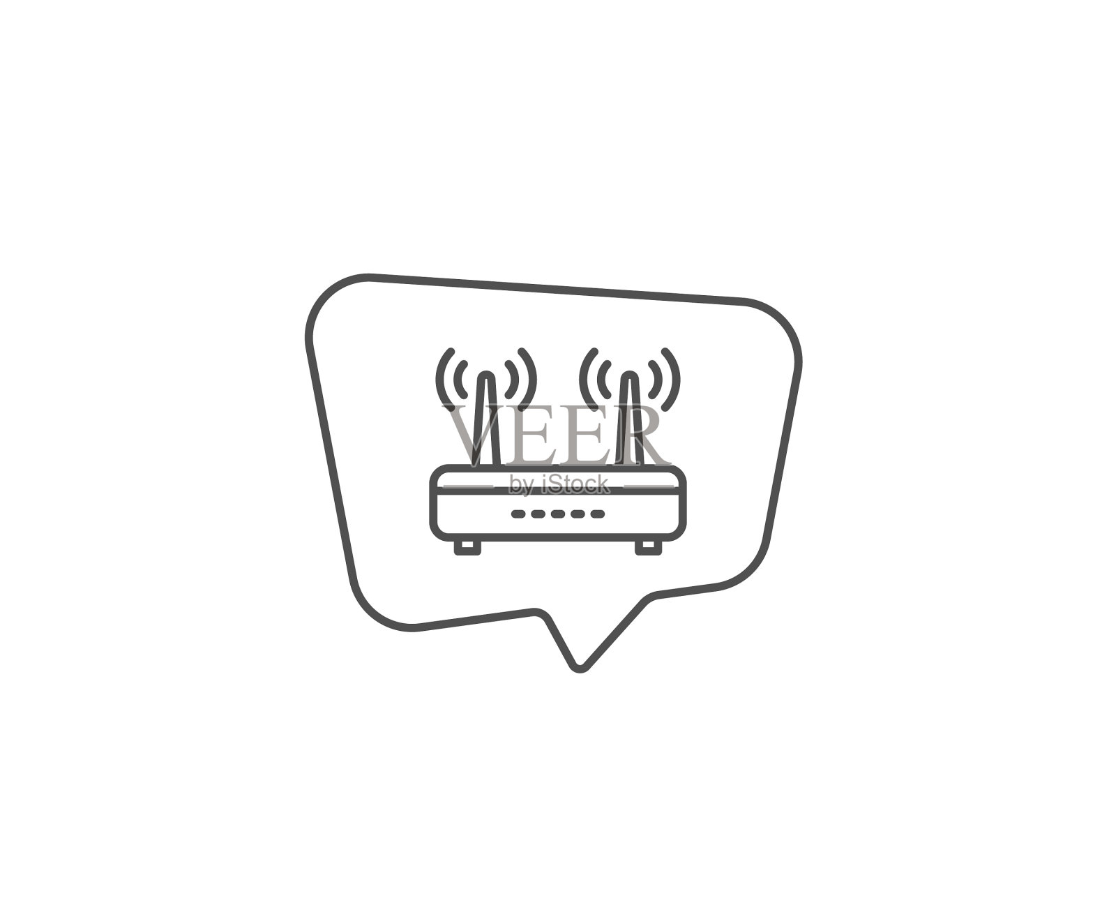 Wifi路由器线图标电脑元件标志图标素材