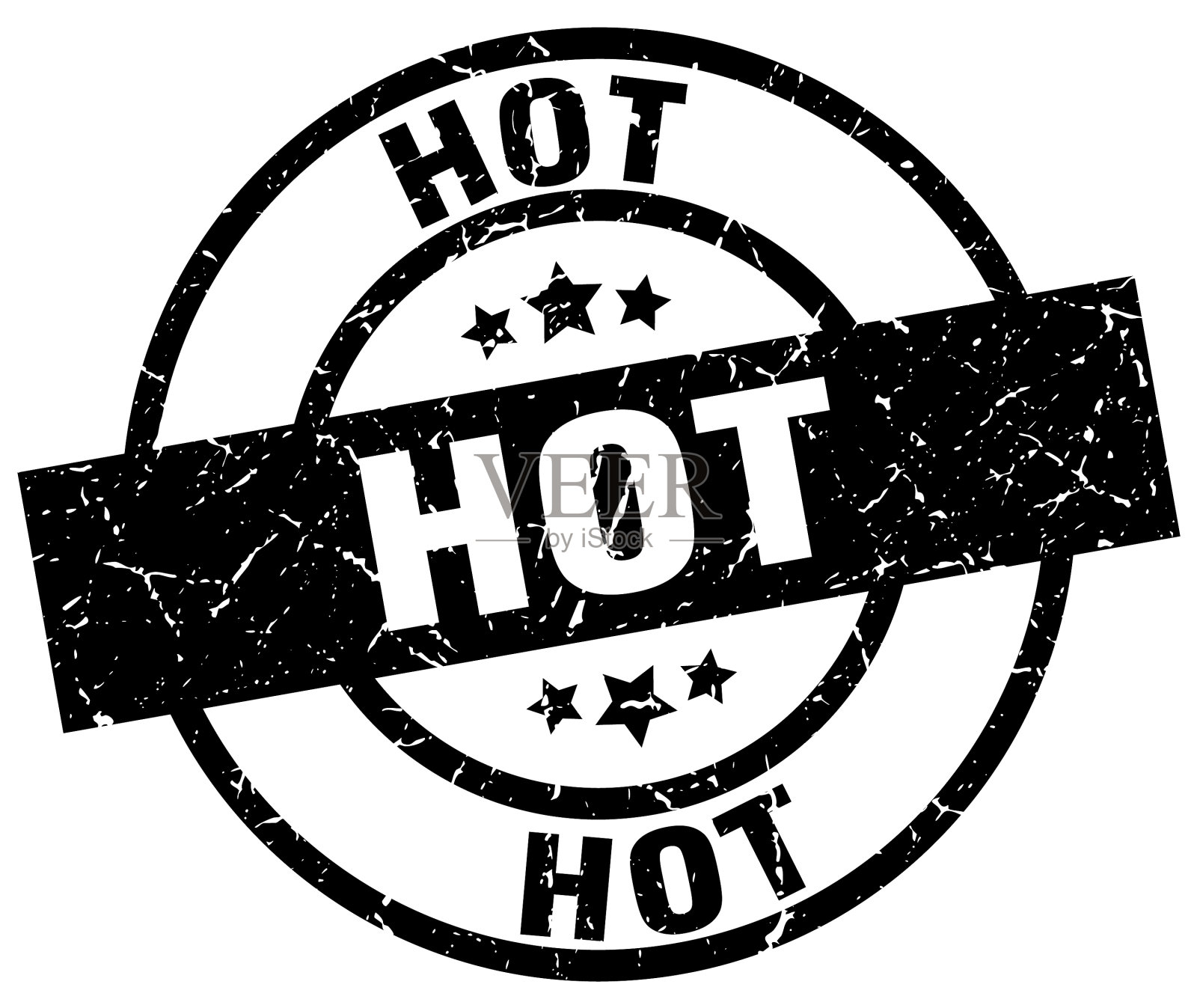 热圆形垃圾黑邮票设计元素图片