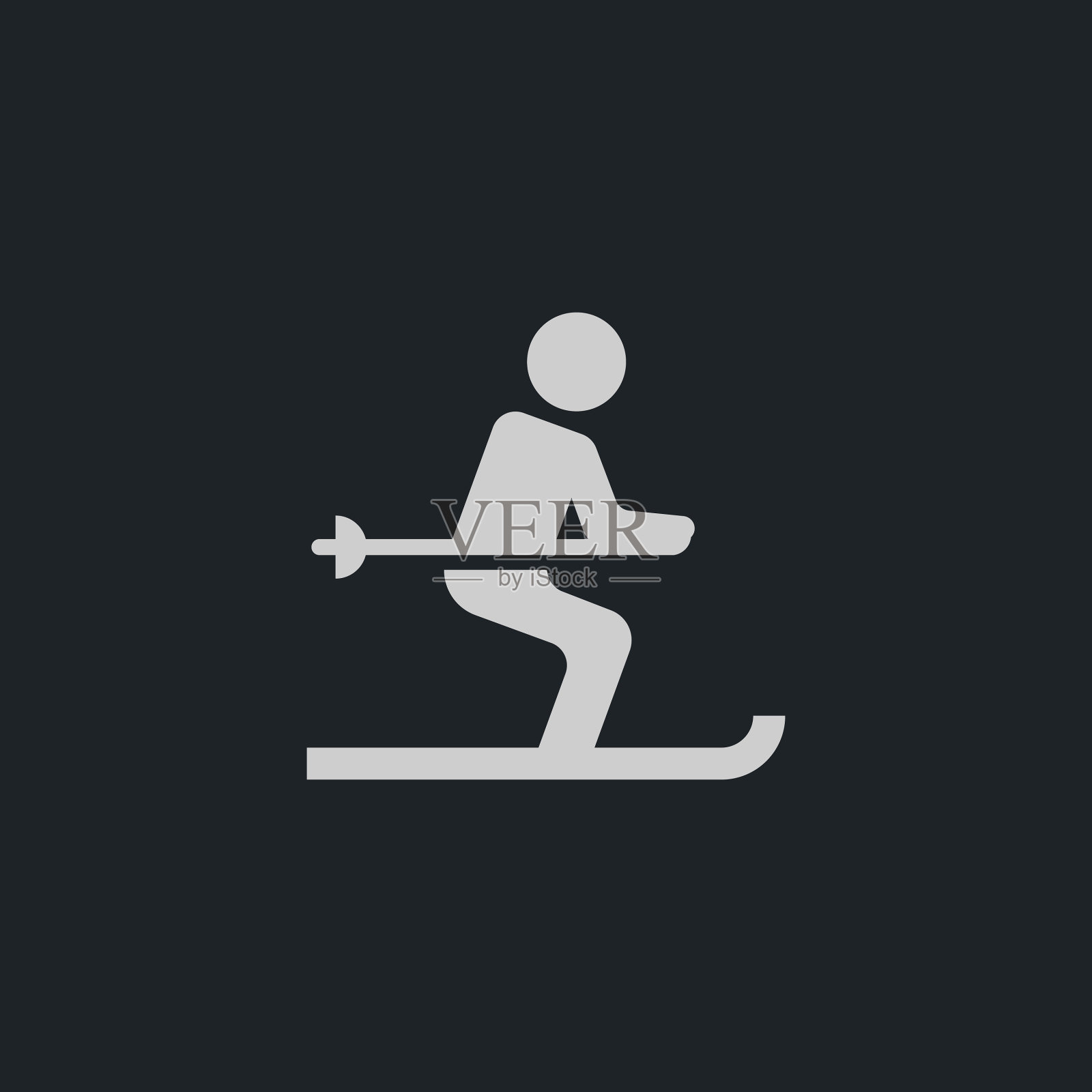 滑雪图标简单插画图片素材