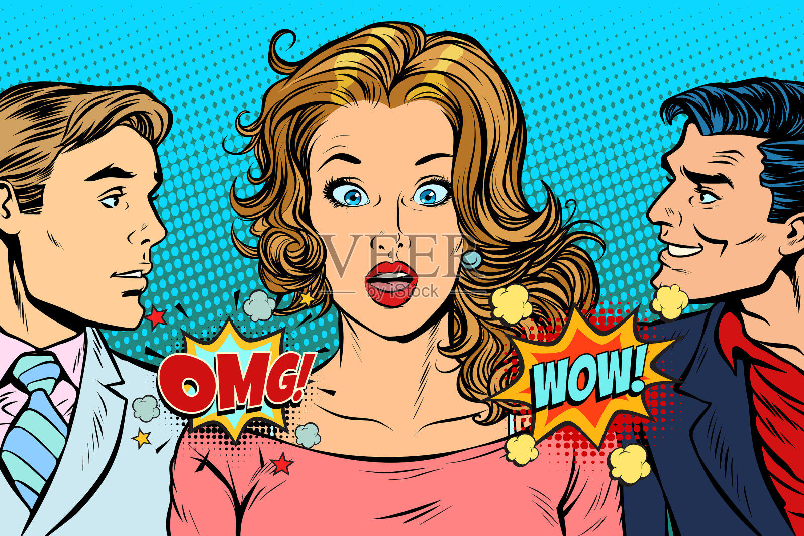 女人选择天使和恶魔插画图片素材