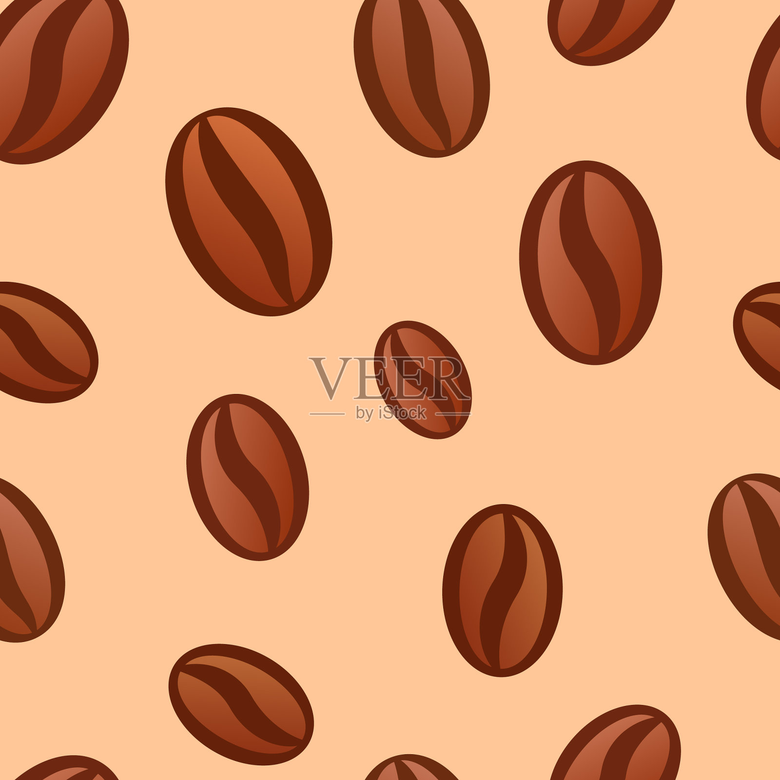无缝图案与咖啡豆插画图片素材