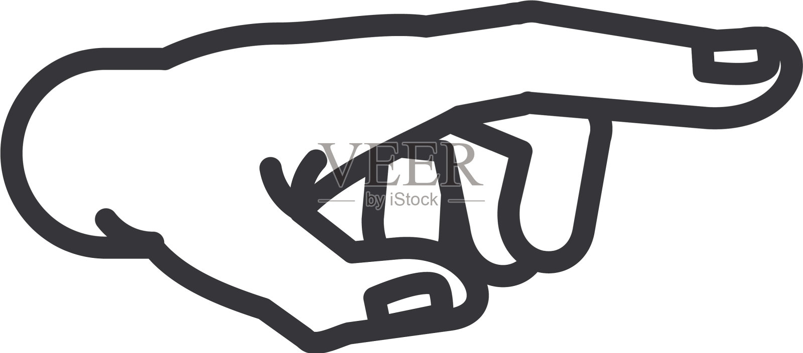 手人类指向孤立的图标设计元素图片