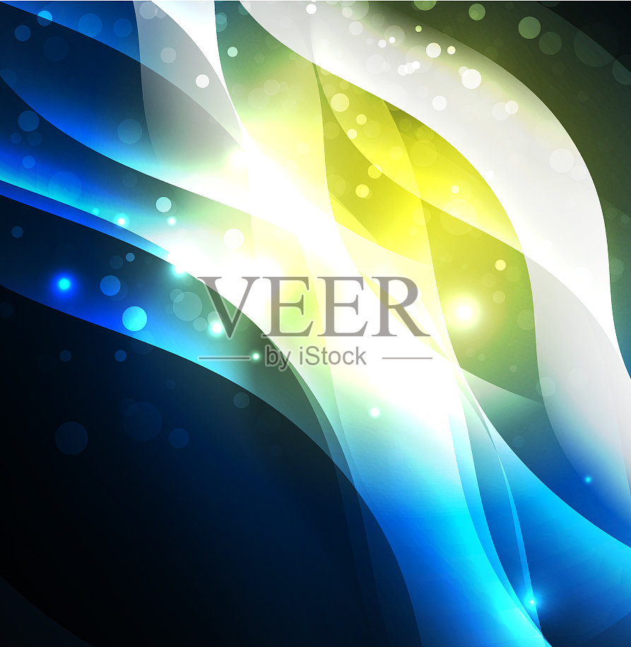 霓虹灯照亮波插画图片素材