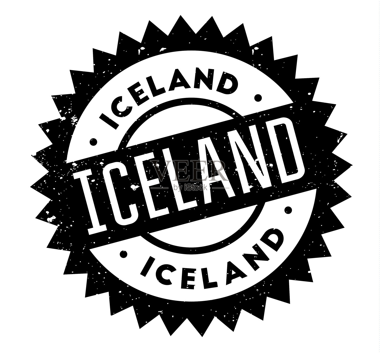 冰岛橡皮图章插画图片素材