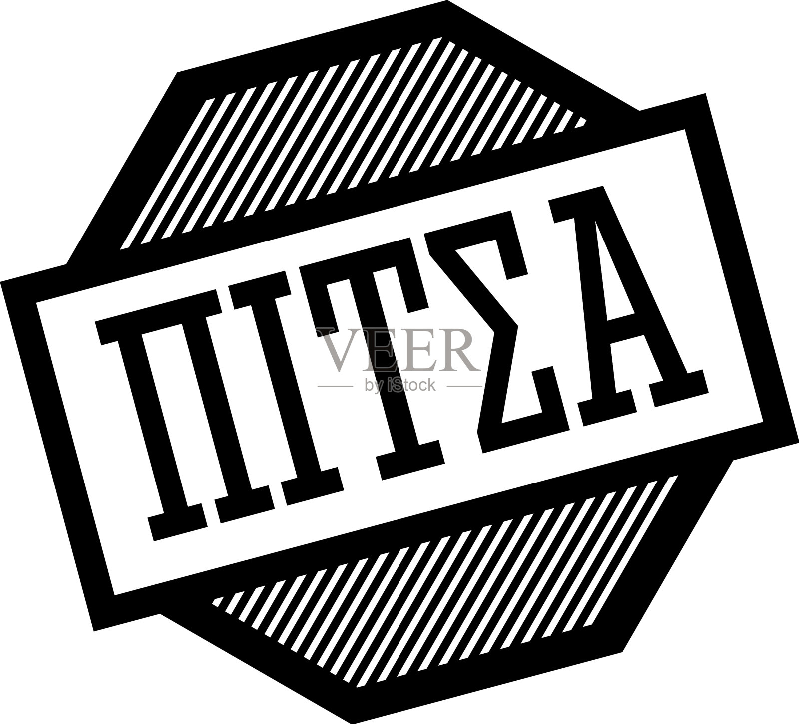 披萨黑邮票设计元素图片