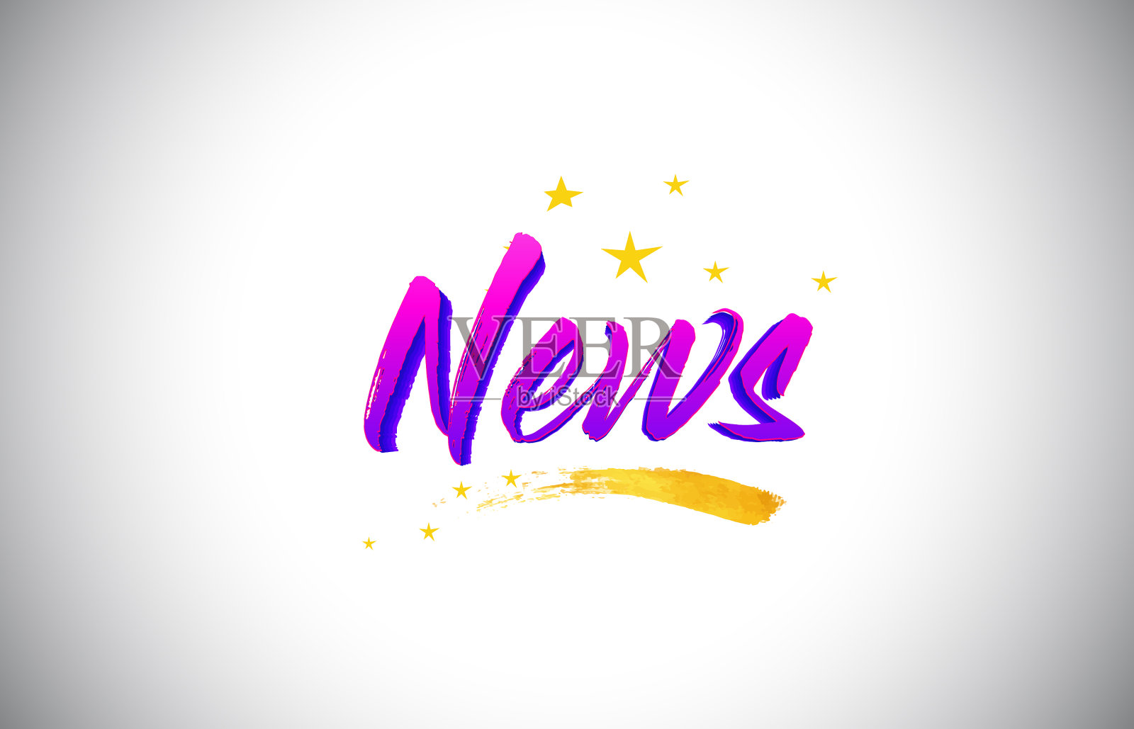 新闻紫紫字文字用手写插画图片素材