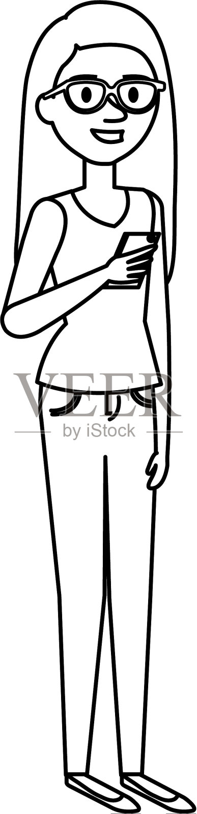 戴眼镜的年轻女子设计元素图片