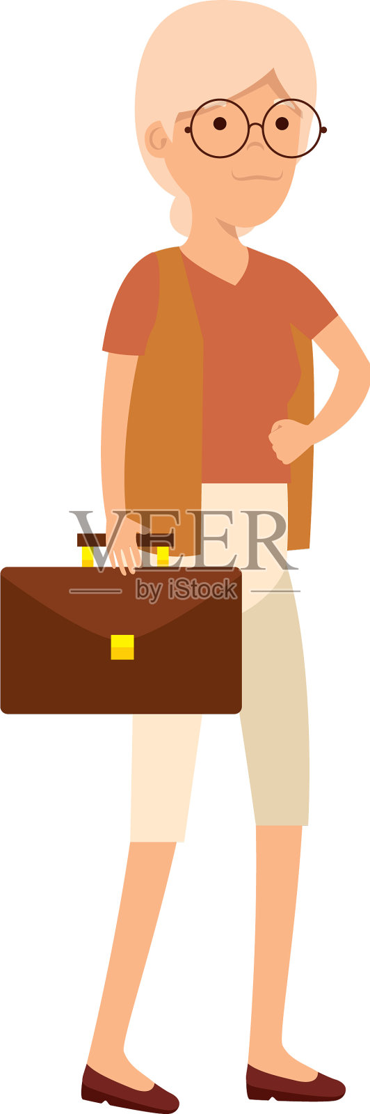 有投资组合性格的老妇人设计元素图片