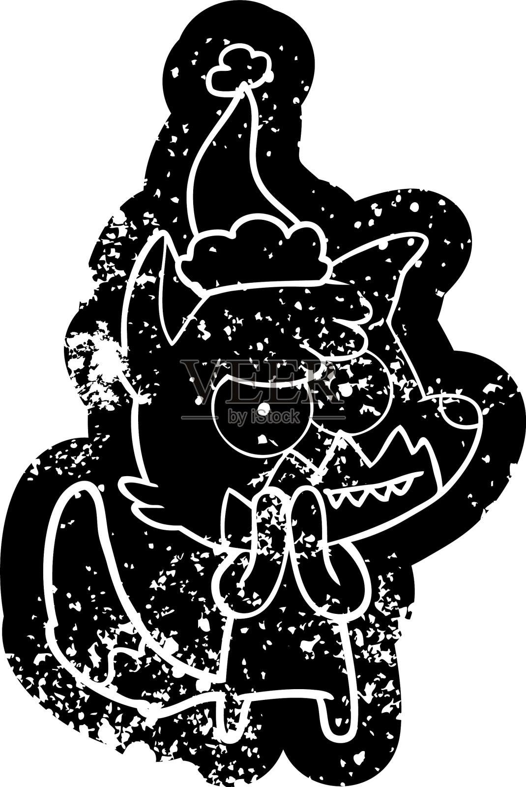 卡通苦恼的图标，笑嘻嘻的狐狸穿着设计元素图片