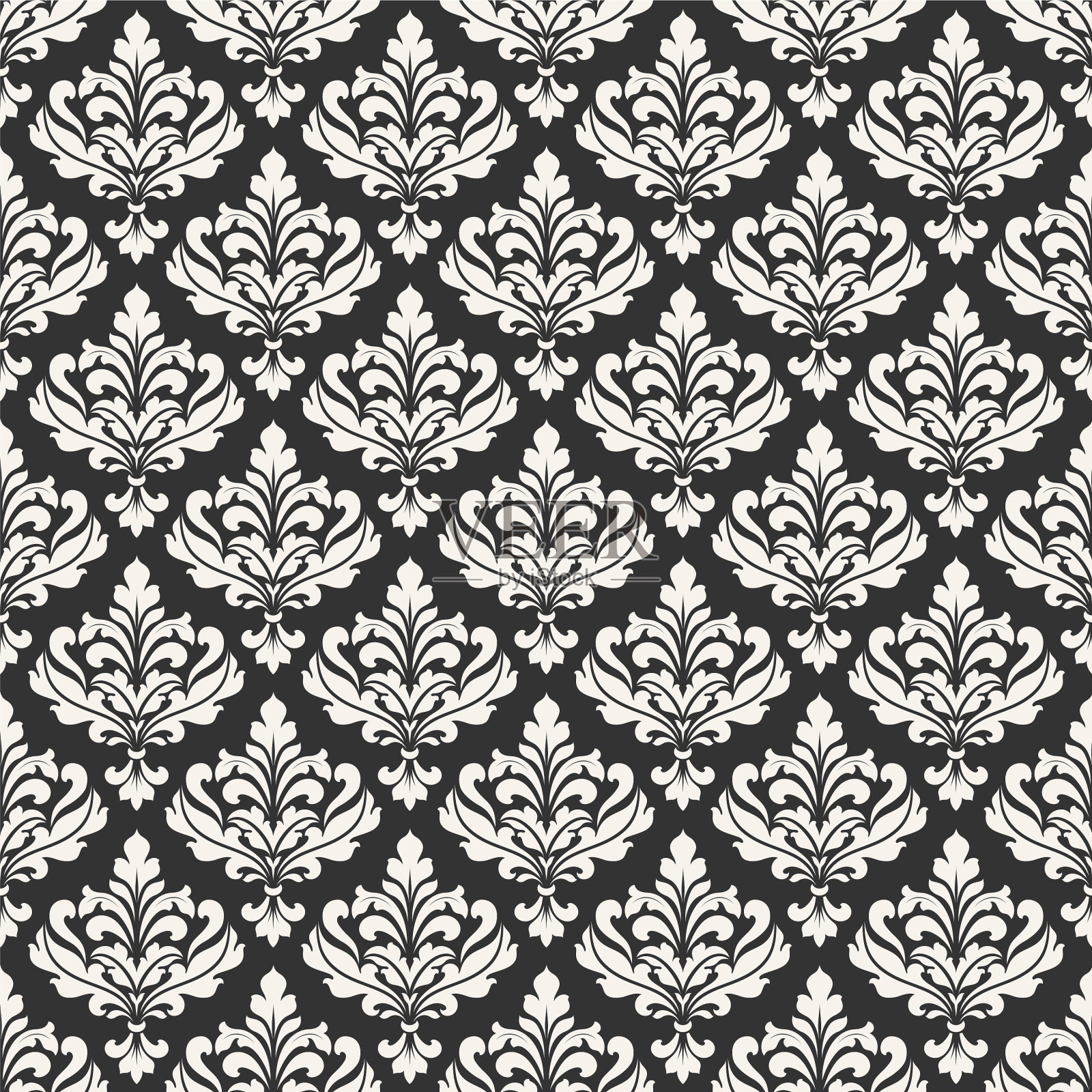 花缎无缝图案的设计复古插画图片素材