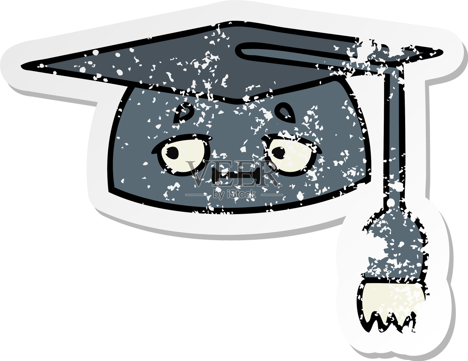 心疼的贴纸，可爱的卡通毕业设计元素图片