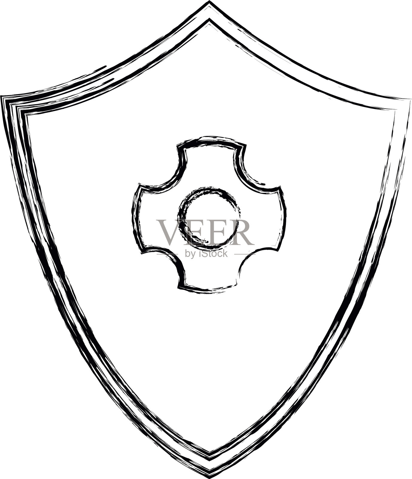 护盾保健安全标志设计插画图片素材