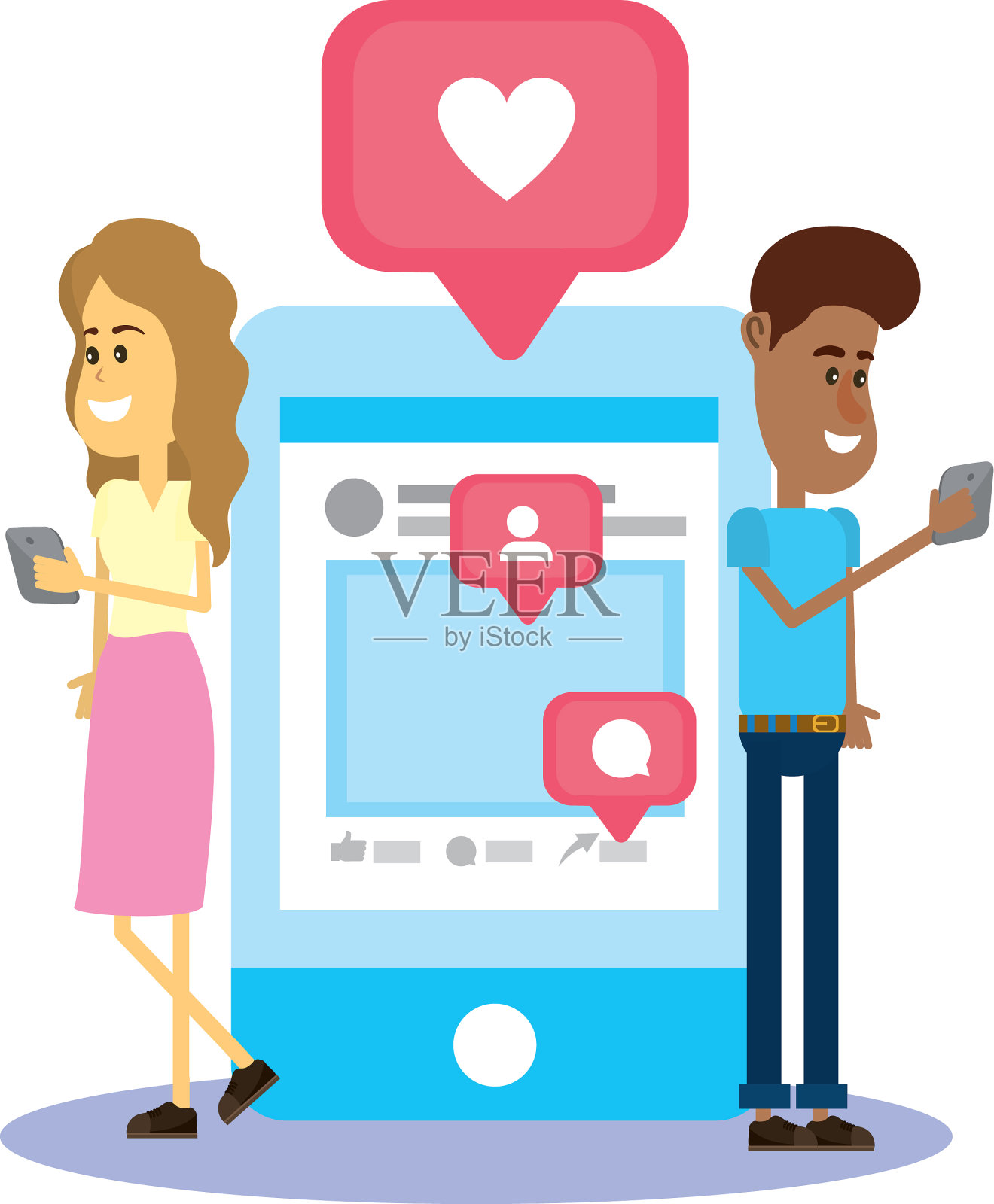 社交网络上的情侣设计元素图片