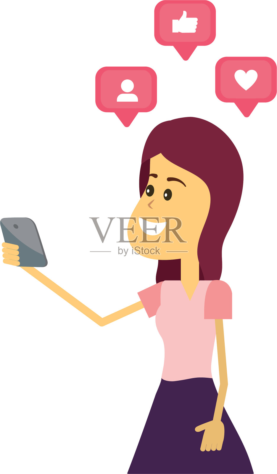 社交网络上的女人设计元素图片