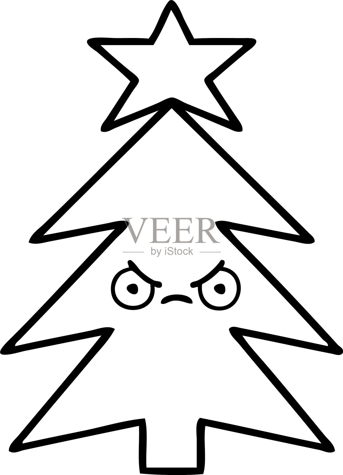 线画卡通圣诞树设计元素图片