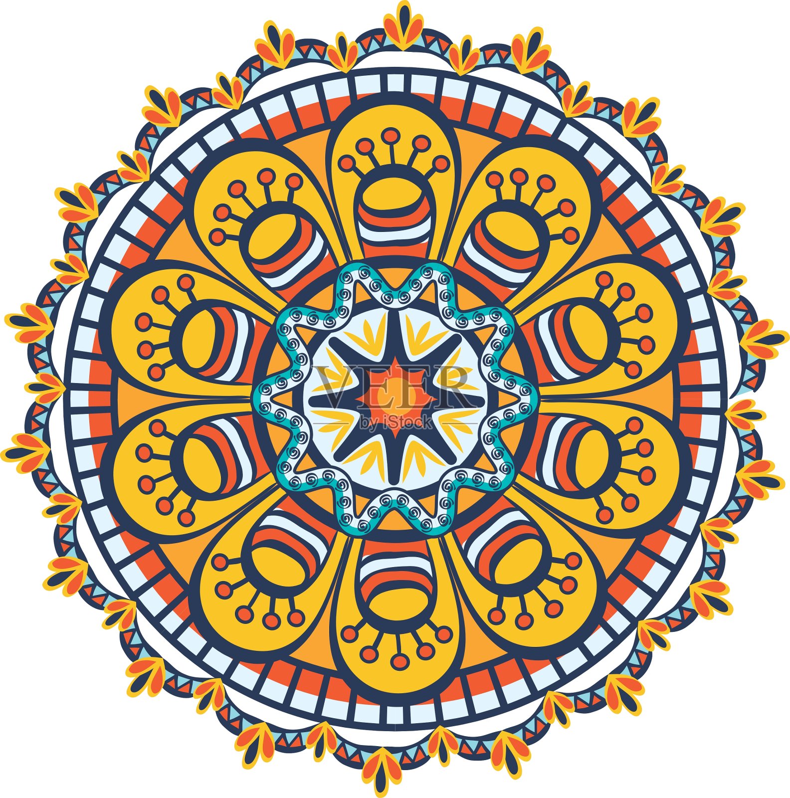 曼荼罗的东方符号设计元素图片