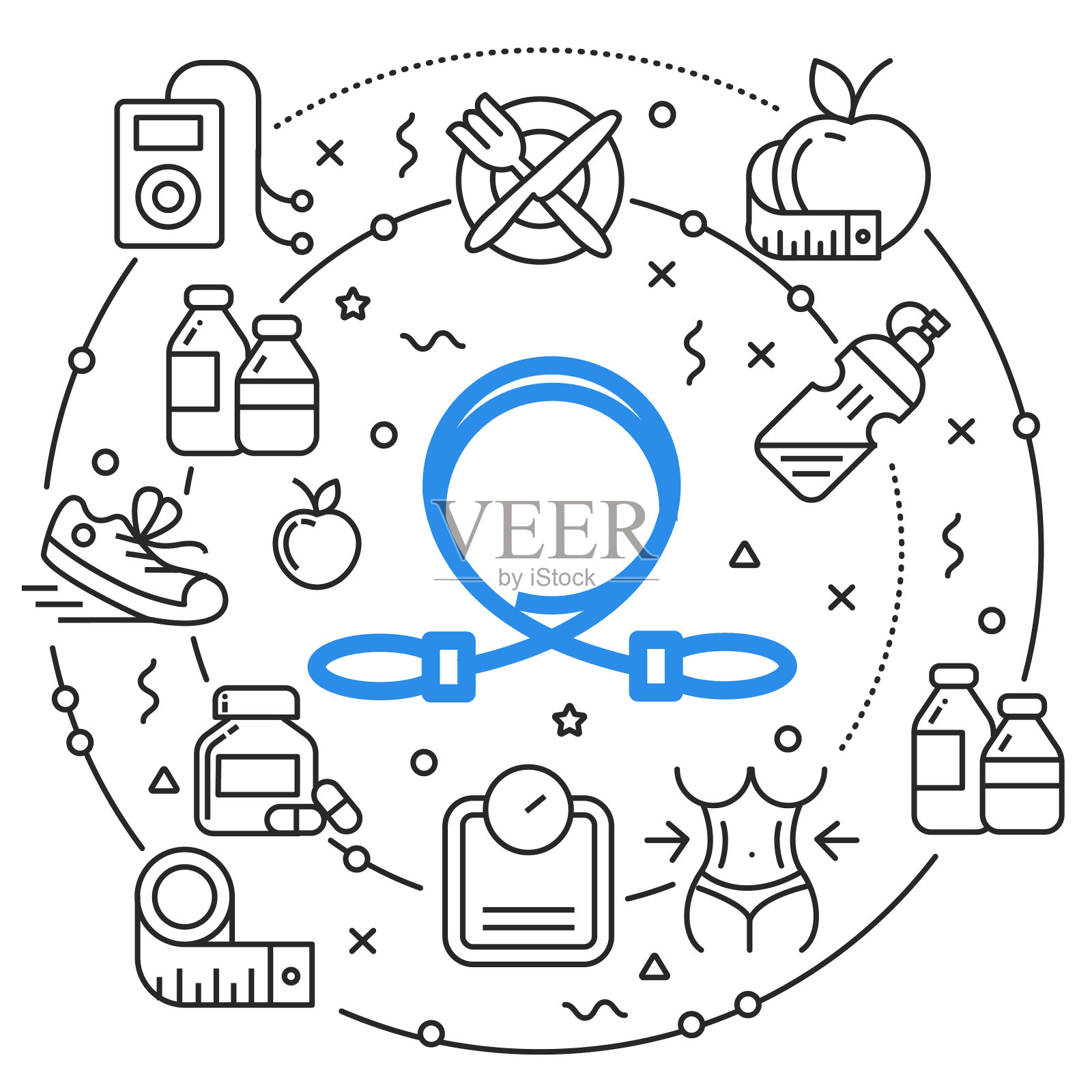 线圆平健身运动图标素材