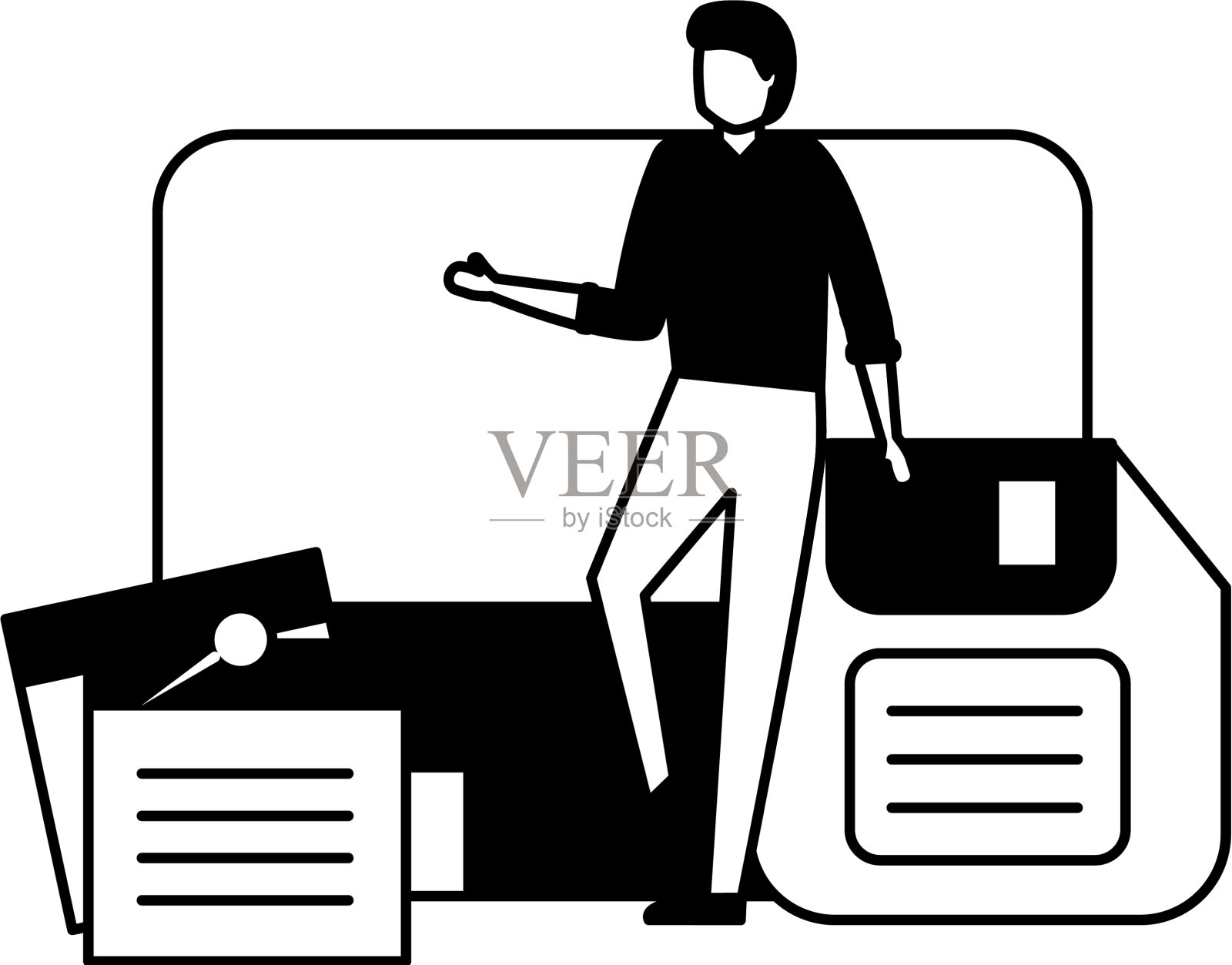 商人工作办公室设计元素图片