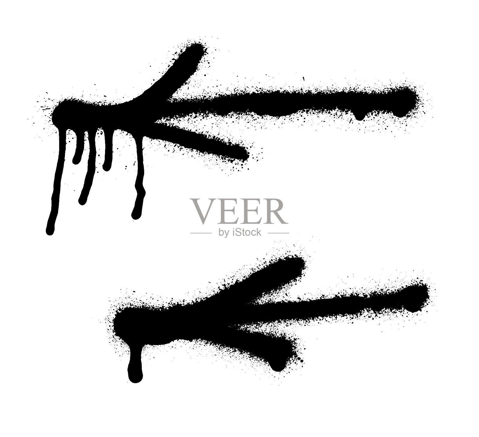 涂鸦箭头设置与过度喷在黑色之上设计元素图片