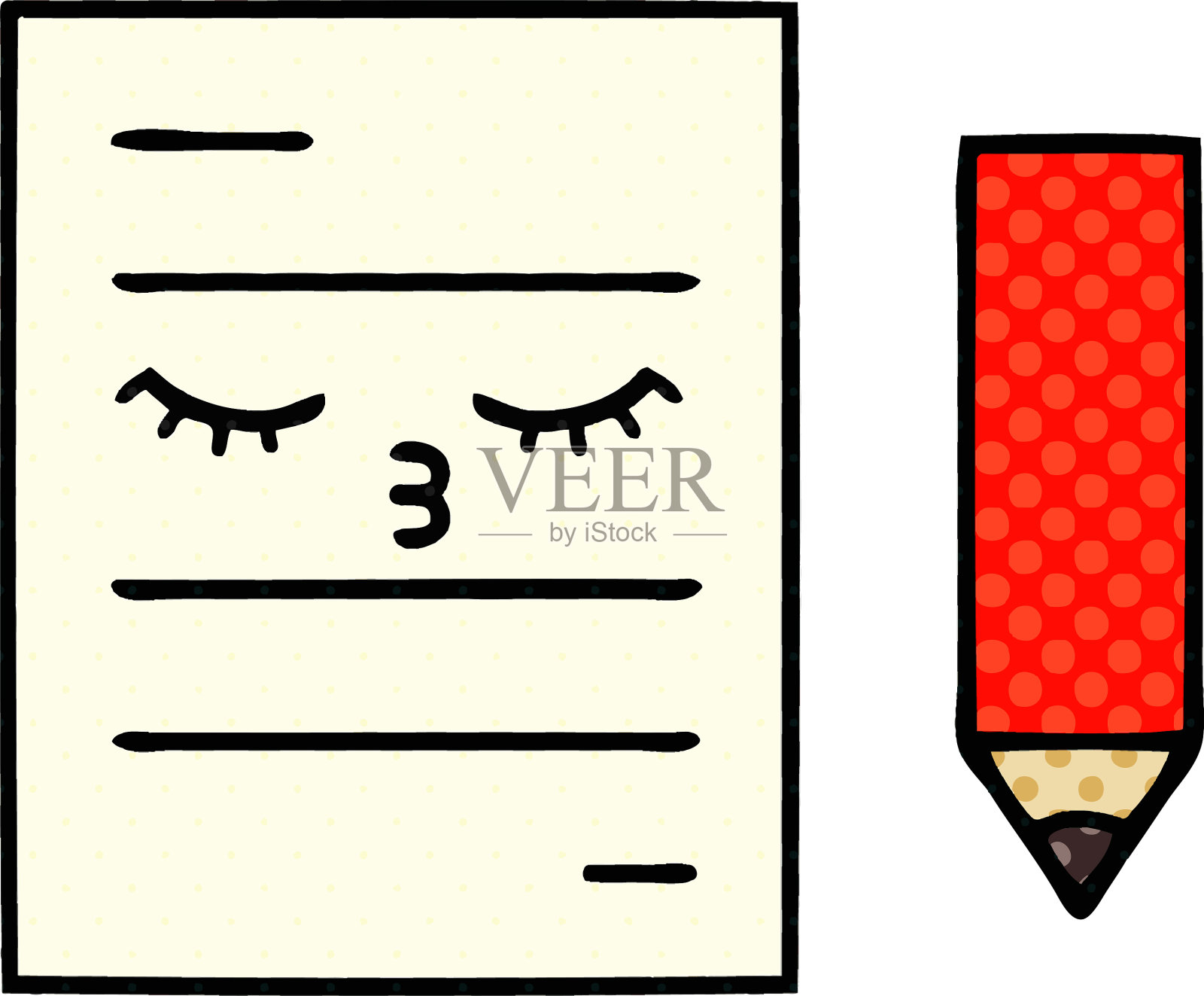 漫画风格的卡通试卷设计元素图片