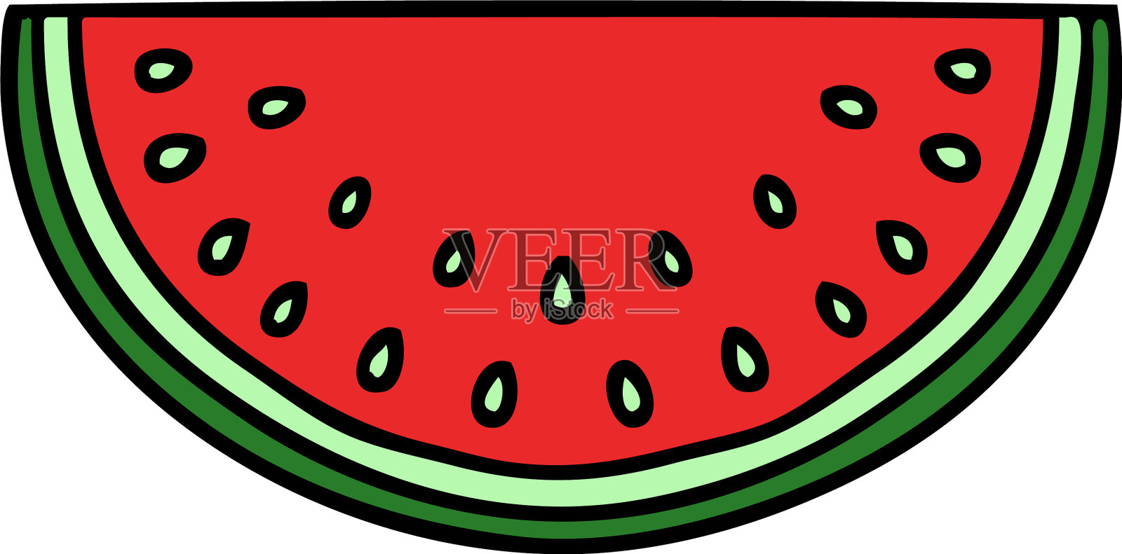 古怪的手绘卡通西瓜设计元素图片