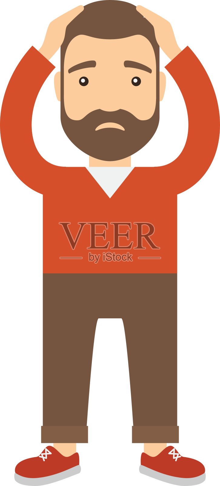 双手抱头的男人设计元素图片