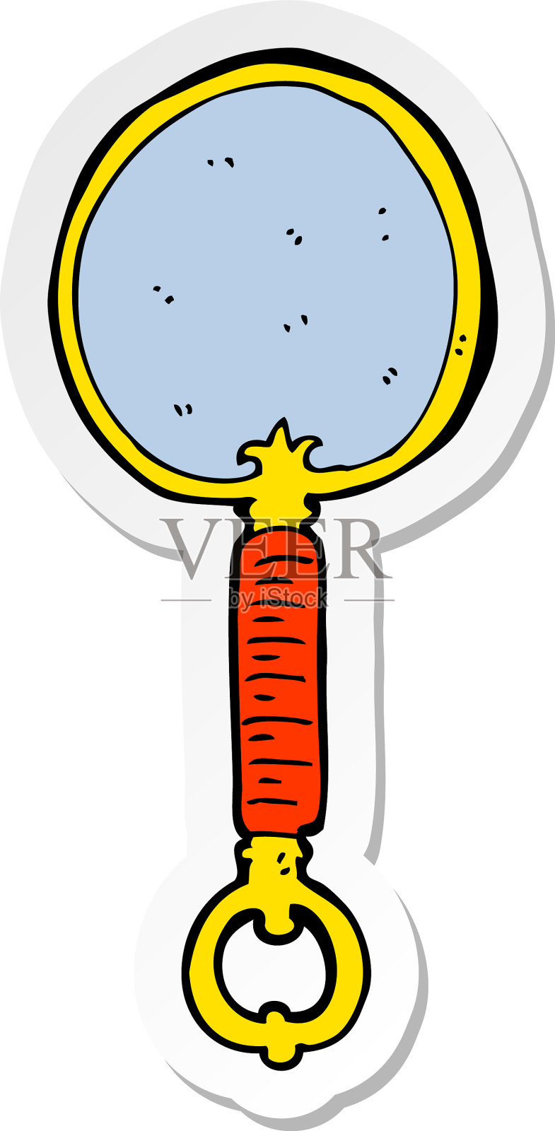 卡通镜子贴纸设计元素图片