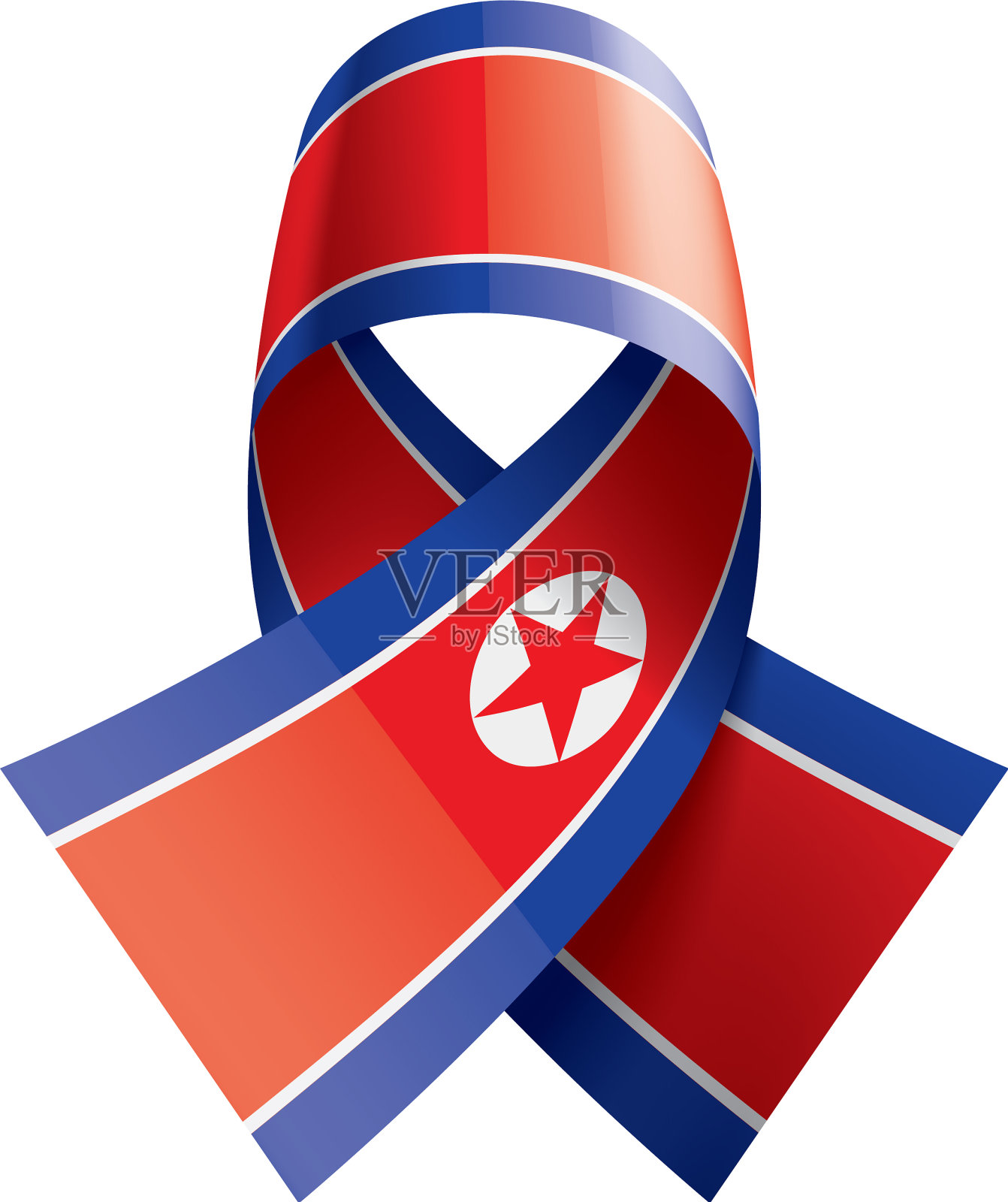 一面白色的朝鲜国旗设计元素图片