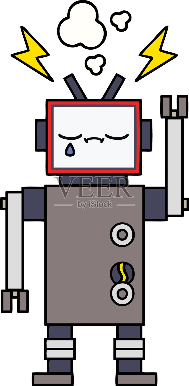 可爱的卡通机器人设计元素图片