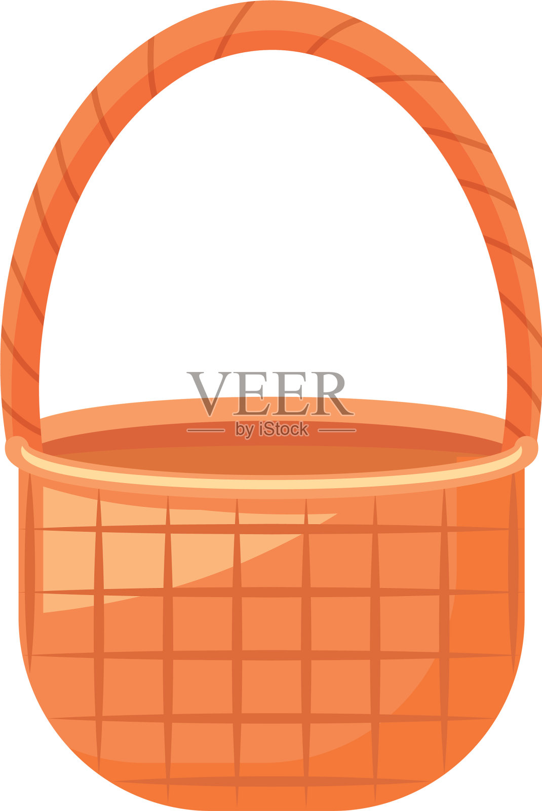 柳条篮子孤立图标设计元素图片