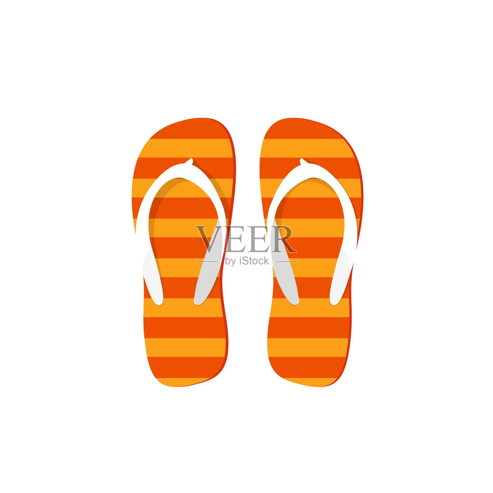 橙色的人字拖孤立设计元素图片