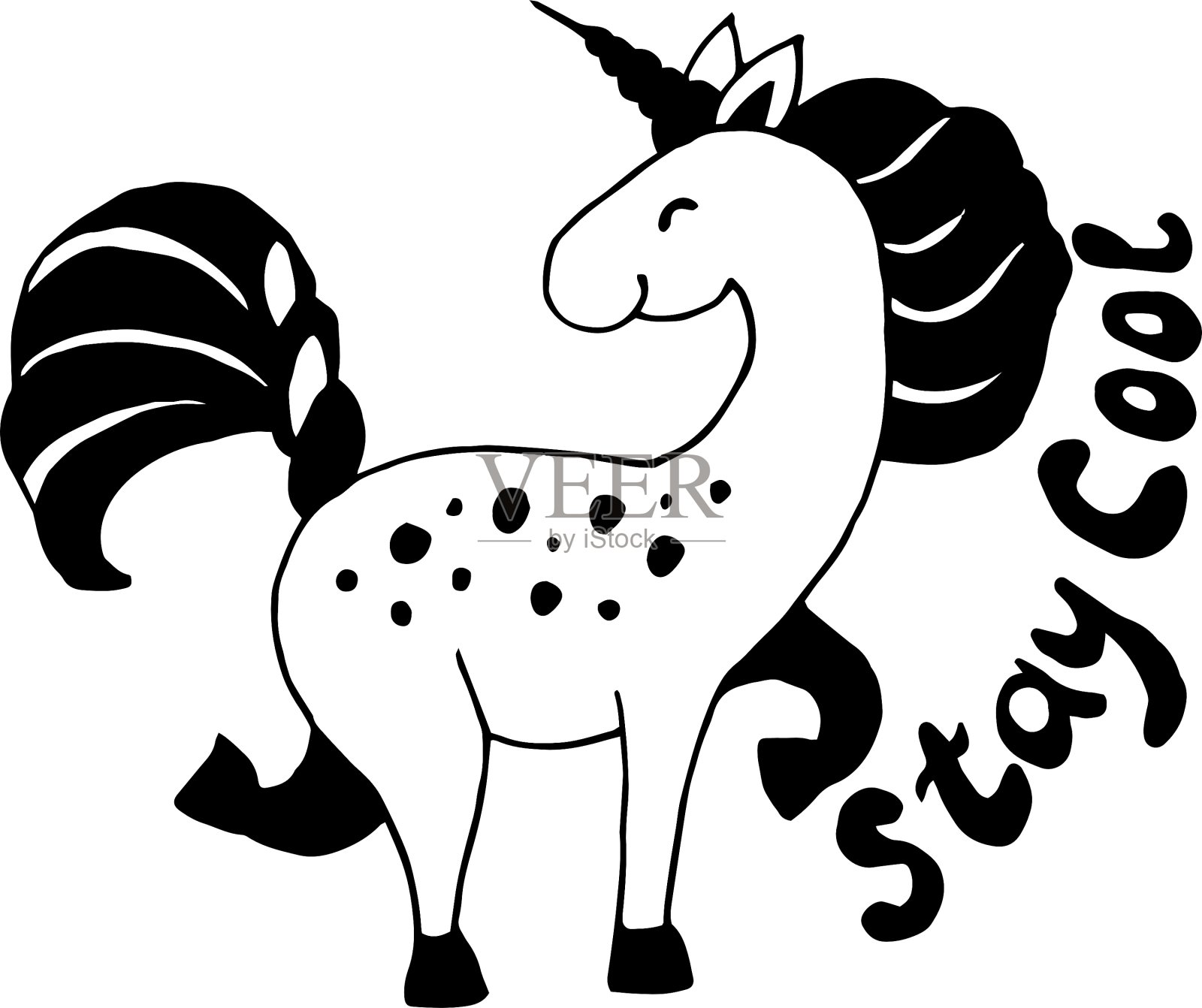 保持冷静的独角兽设计元素图片