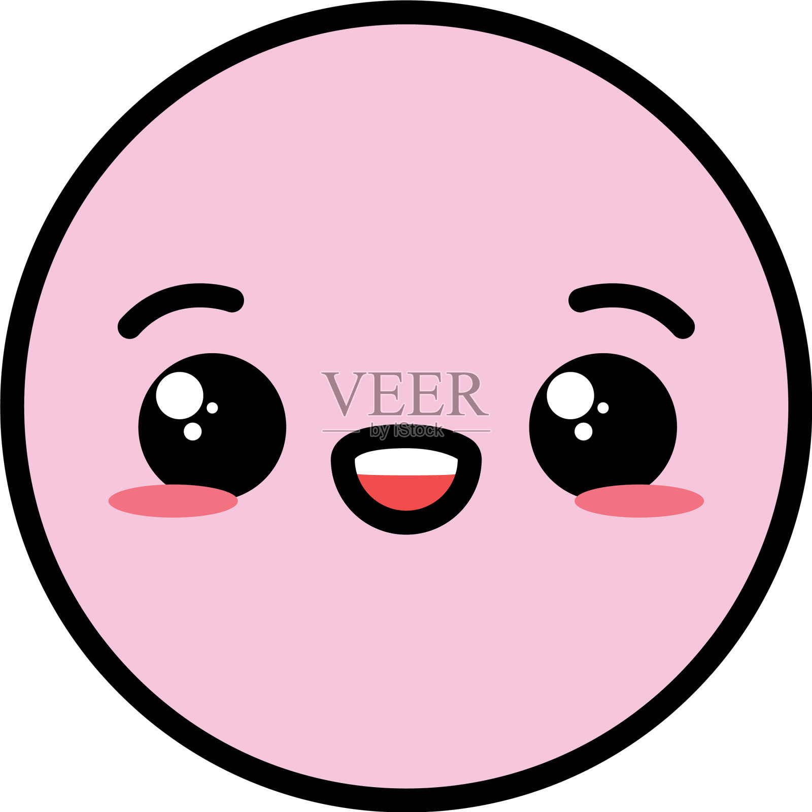 卡瓦伊表情符号卡通脸设计元素图片