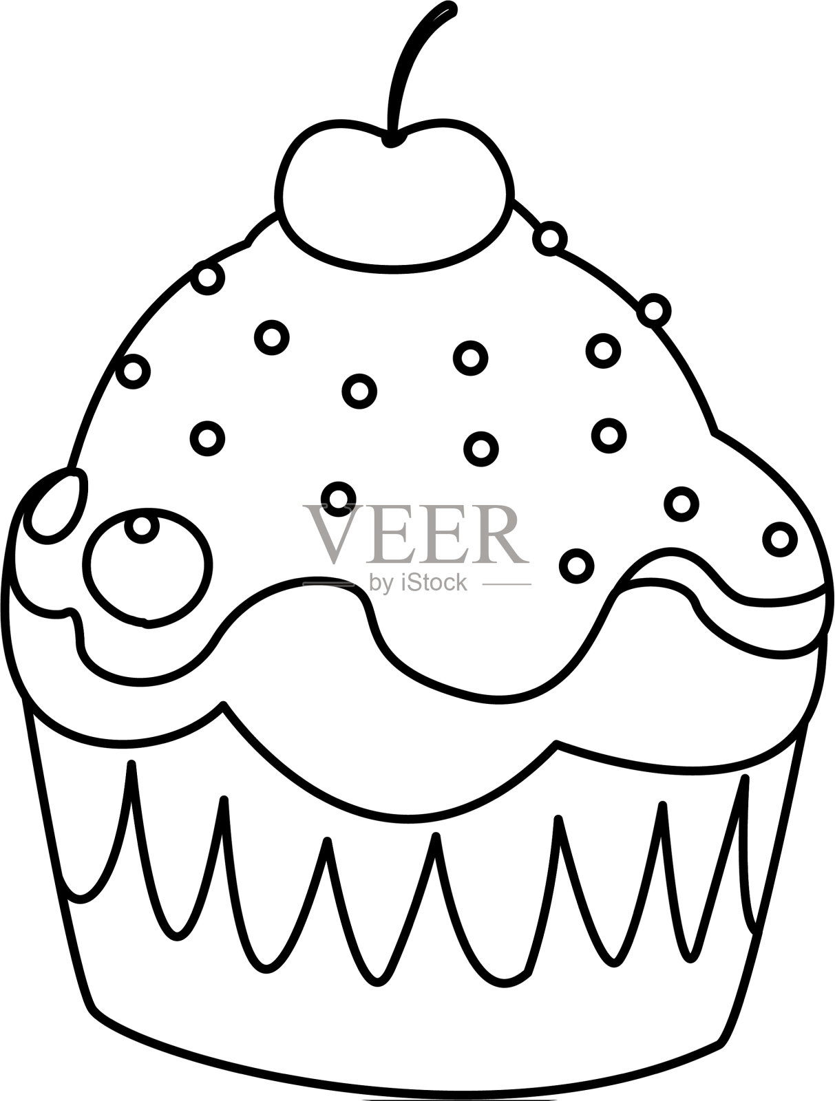 甜樱桃纸杯蛋糕设计元素图片