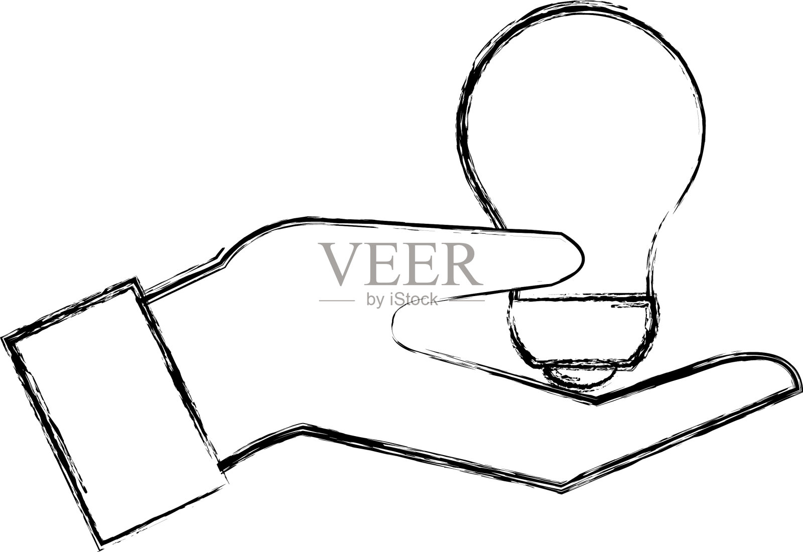 手持灯泡设计元素图片