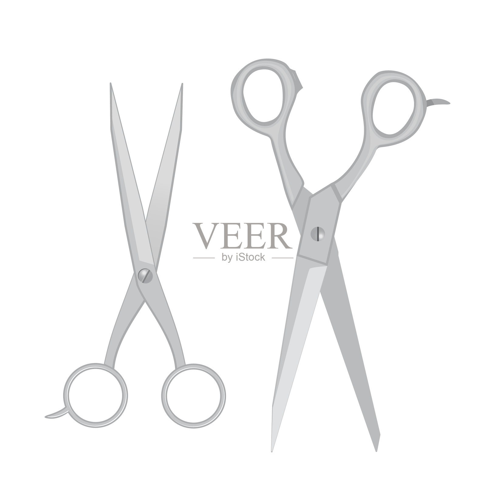 理发师剪孤立设计元素图片