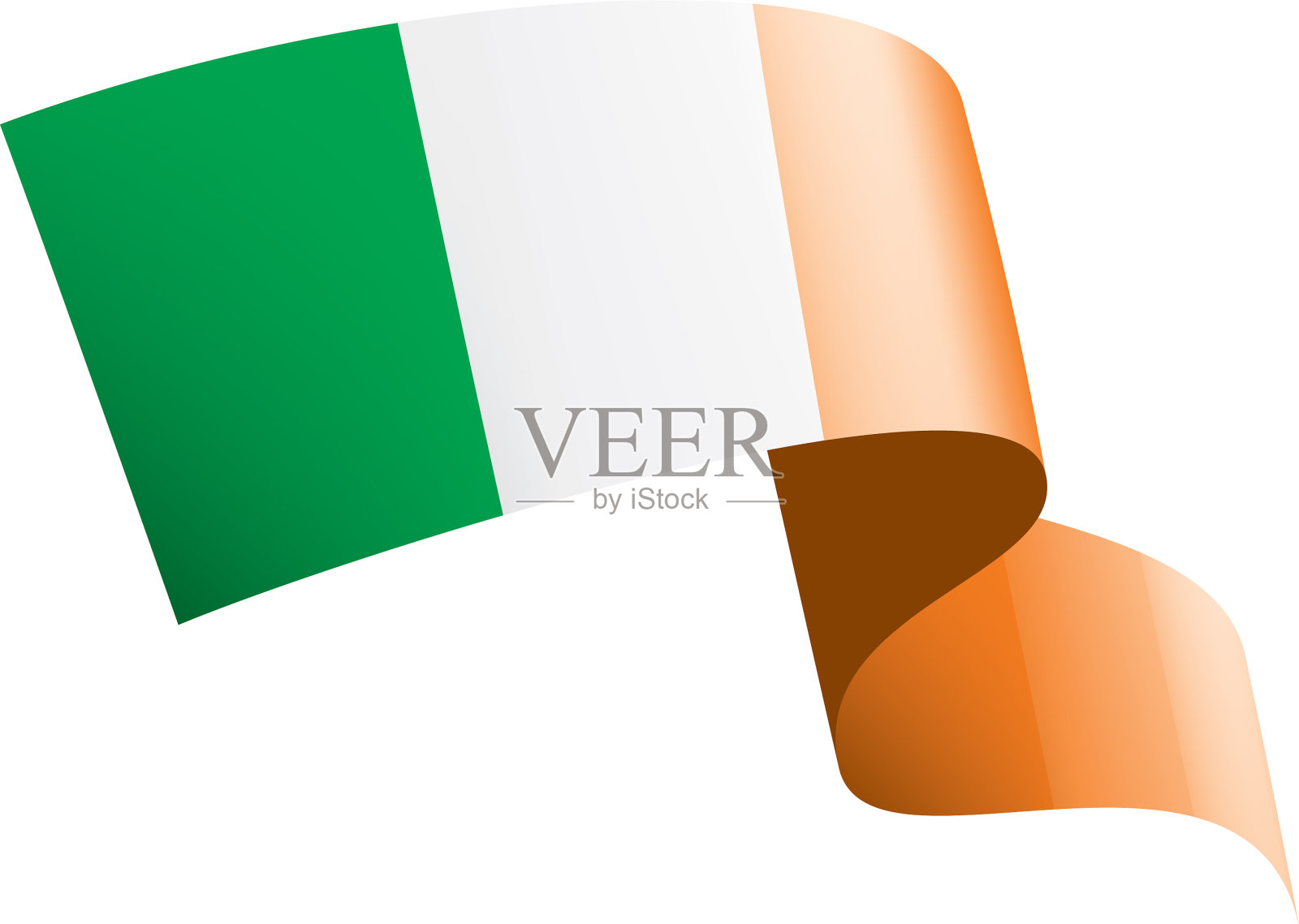 爱尔兰国旗上有白色设计元素图片