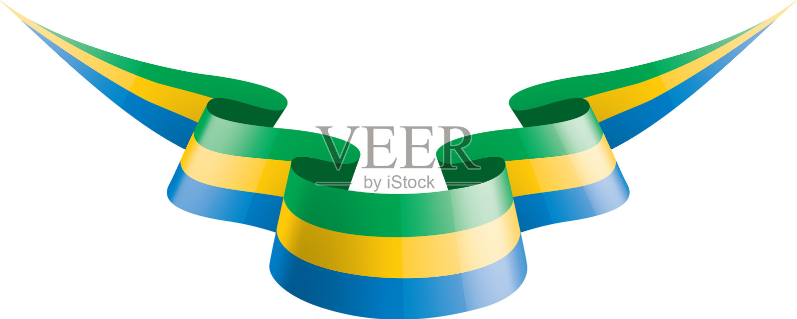 加蓬国旗上有白色设计元素图片