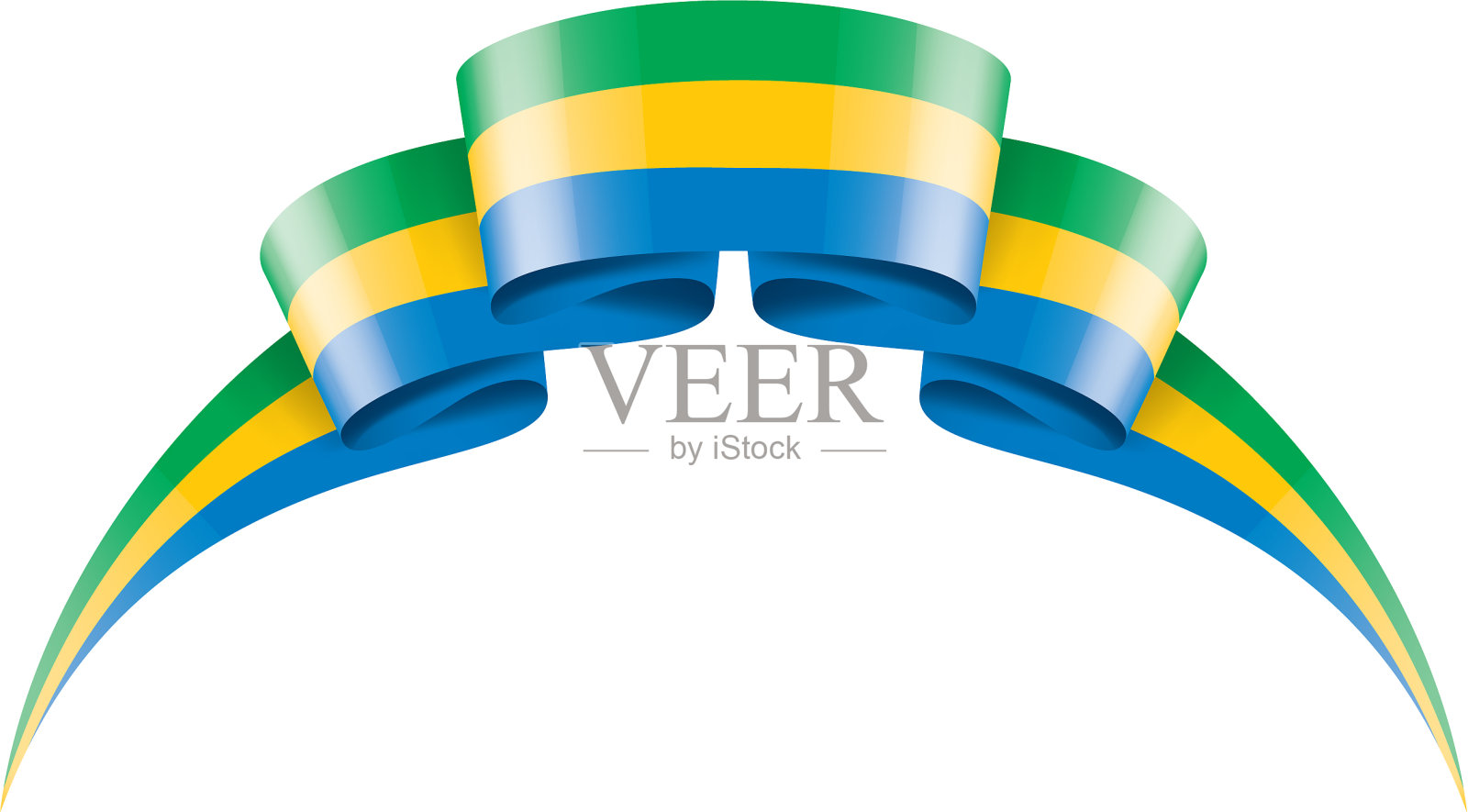 加蓬国旗上有白色设计元素图片