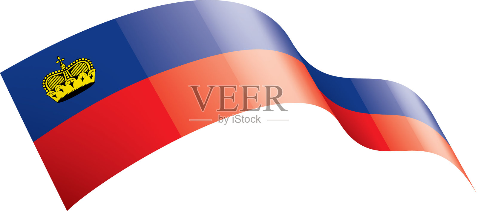 列支敦士登国旗上有白色设计元素图片