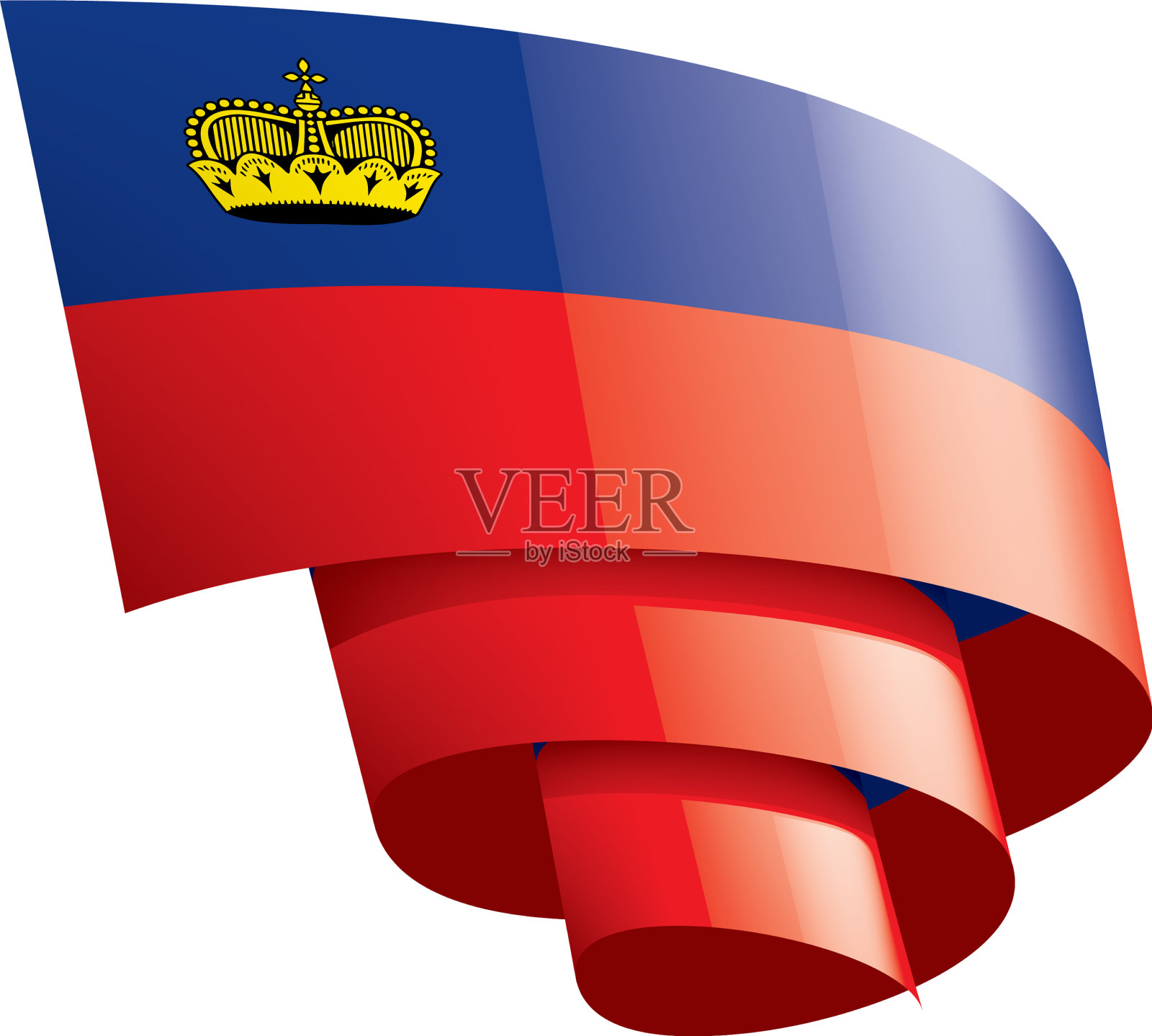 列支敦士登国旗上有白色设计元素图片