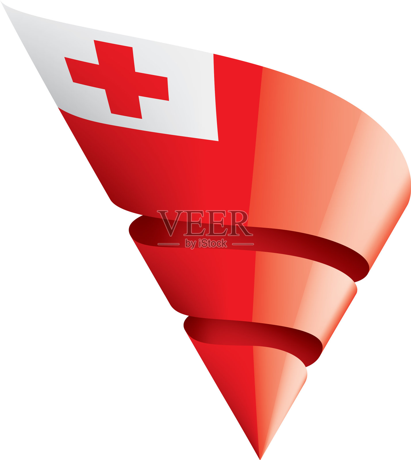 汤加国旗上有白色设计元素图片