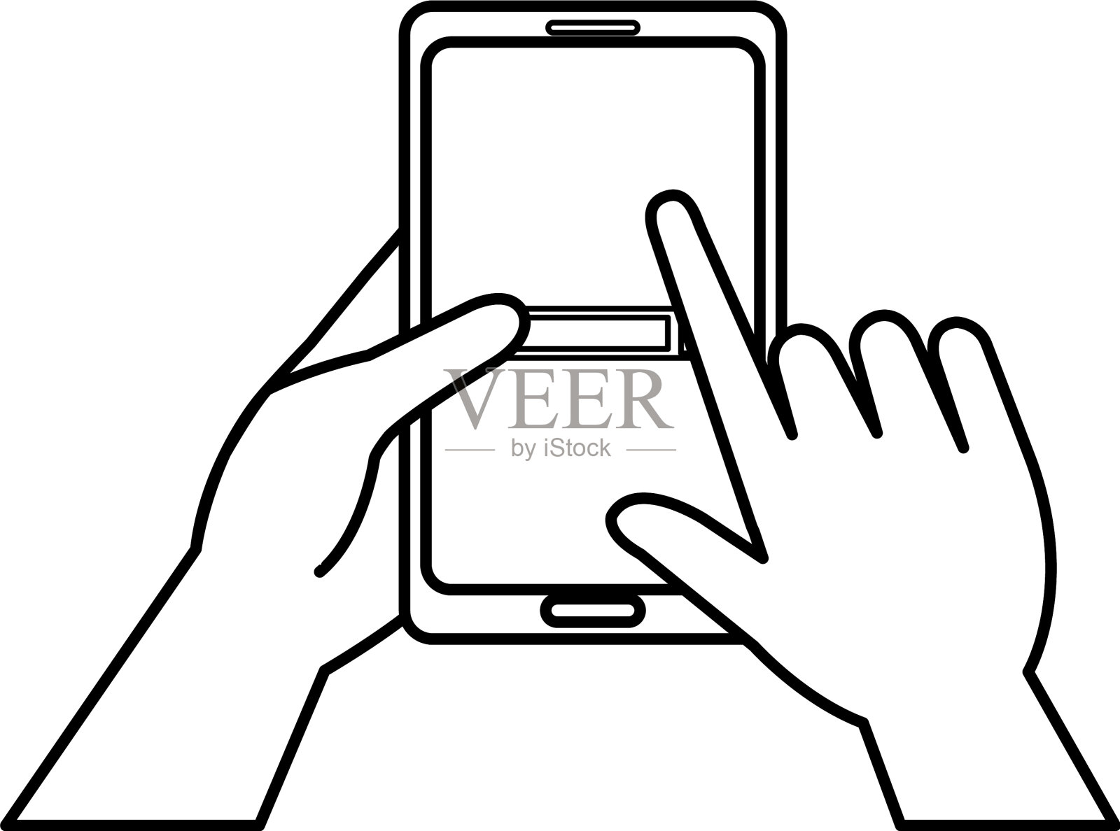 手持智能手机设计元素图片